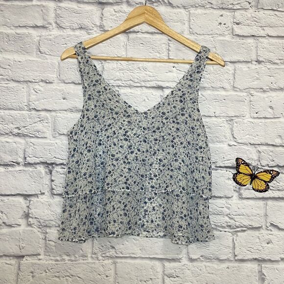 Garage Floral Layered Crop Top Size Extra Small - Picture 1 of 9